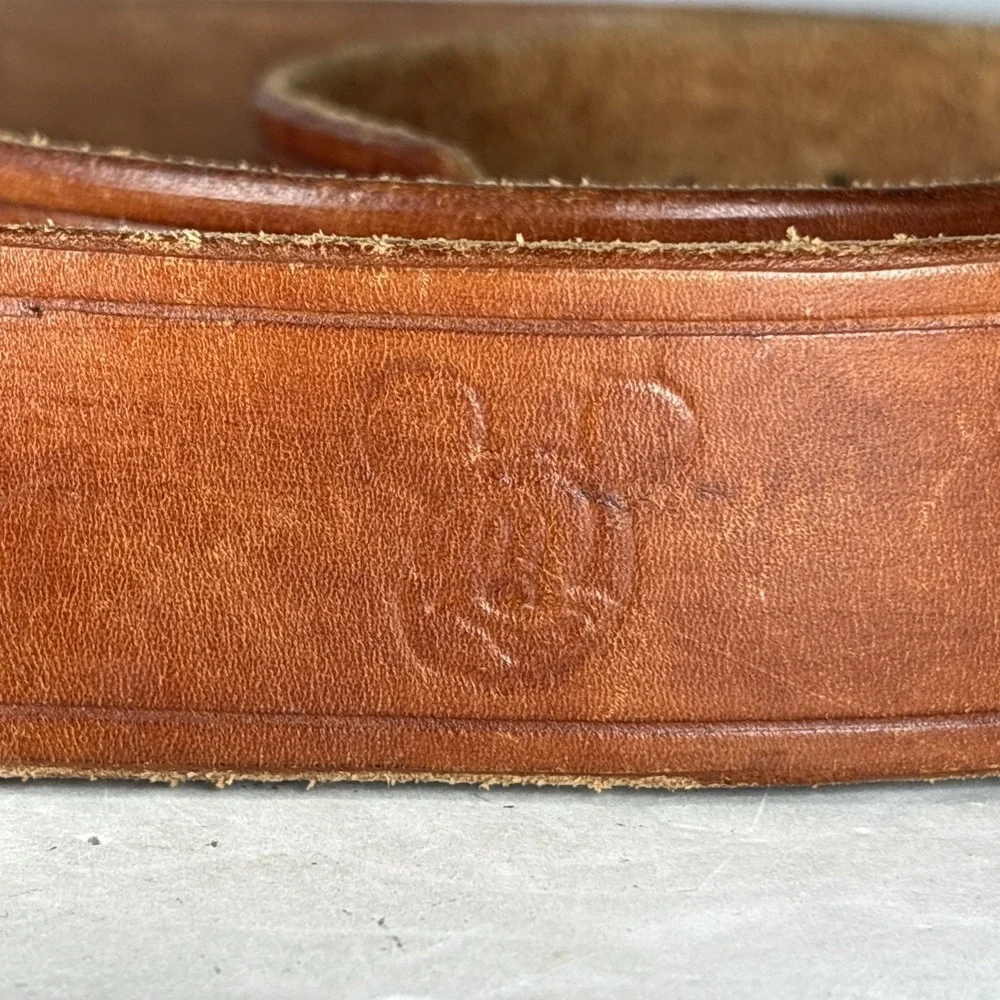 Vintage Brown‎ Leather Belt Unique (Mickey, Superman, Rolling Stones)